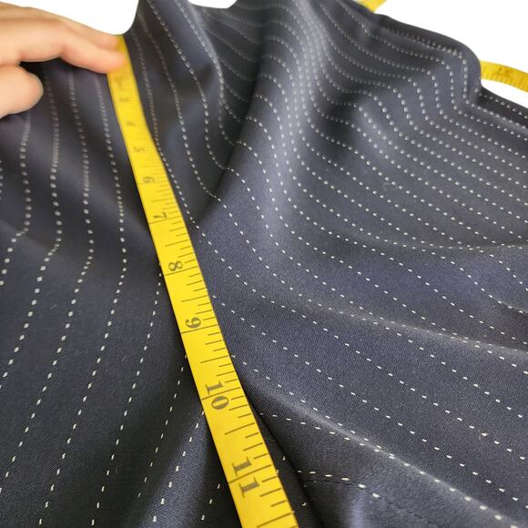 Calvin Klein Womens Pinstripe Wide Leg Dress Pants Side Zip Size 8 Navy White - Picture 12 of 14